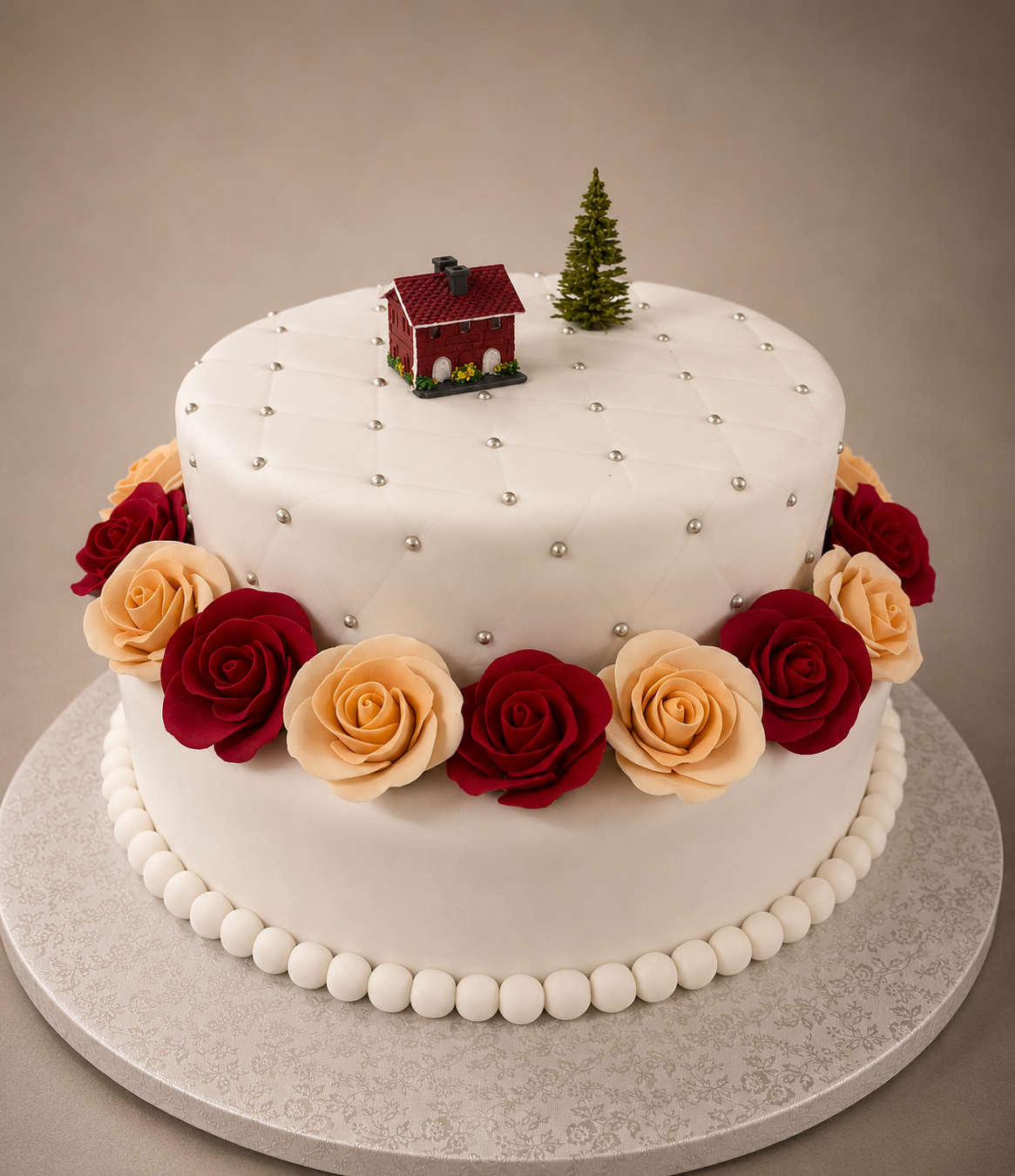 Hochzeitstorte 2 stöckig Rosen